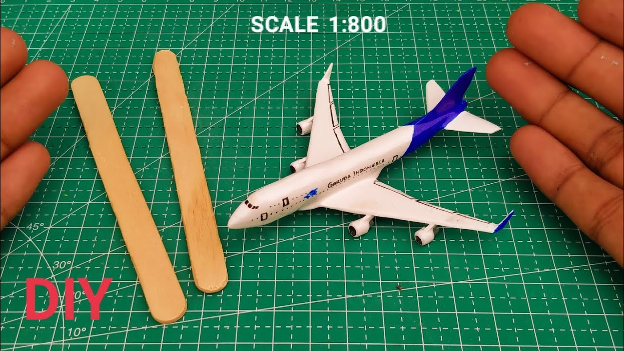 Как сделать самолет BOEING 747 Garuda Indonesia | Палочки для мороженого