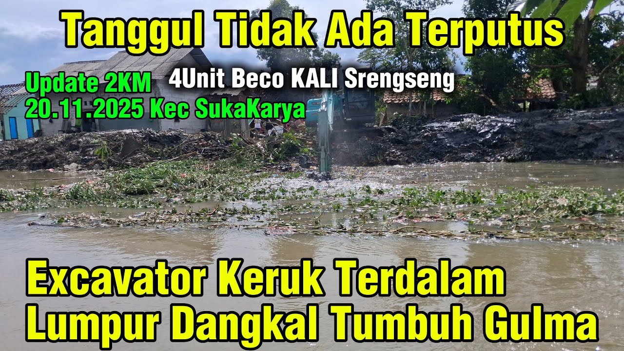 Tanggul Tidak Ada Terputus‼️Excavator Keruk Sendimen Lumpur Dangkal  Tumbuh Gulma #dedimulyadi #kdm