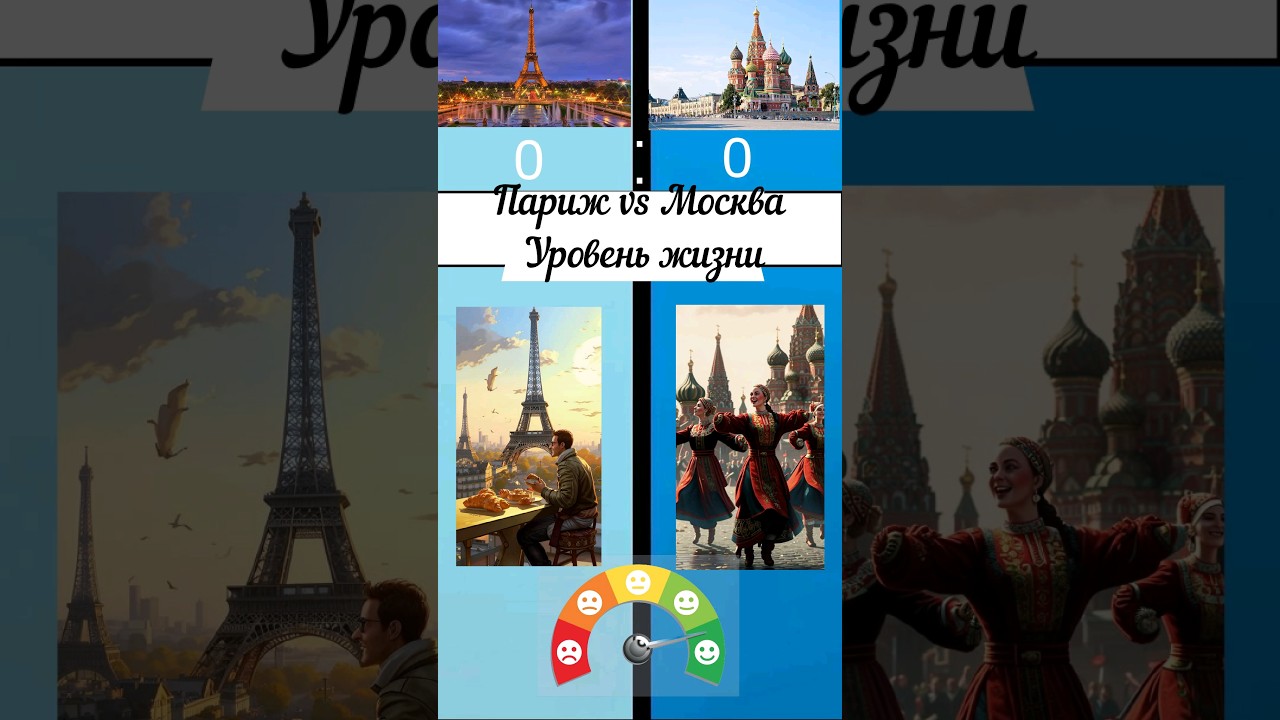 Москва vs Париж. Битва городов. #shorts #москва #Париж #сравнение
