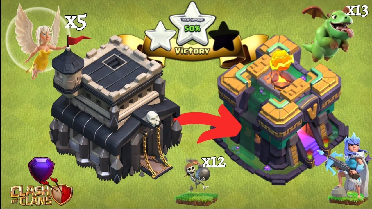 Th9 Vs Th14 2 Star/Th9 Queen Walk Baby Dragon Trophy🏆Pushing Attack Strategy 2024 #clashofclans#cwl