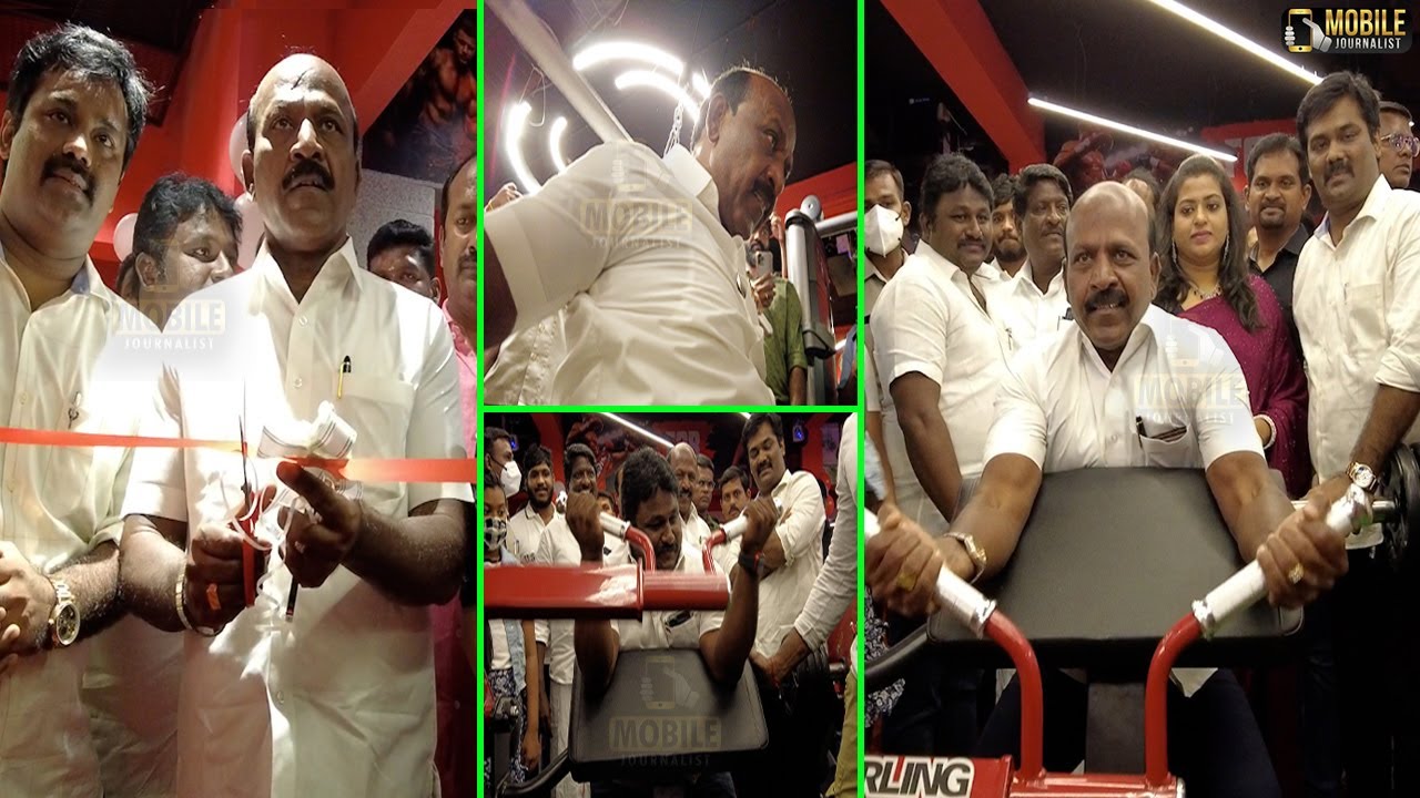 Minister Ma Subramanian and Prabhakar Raja MLA Gym Workout Video | Burn Out Gym Opening at Velachery