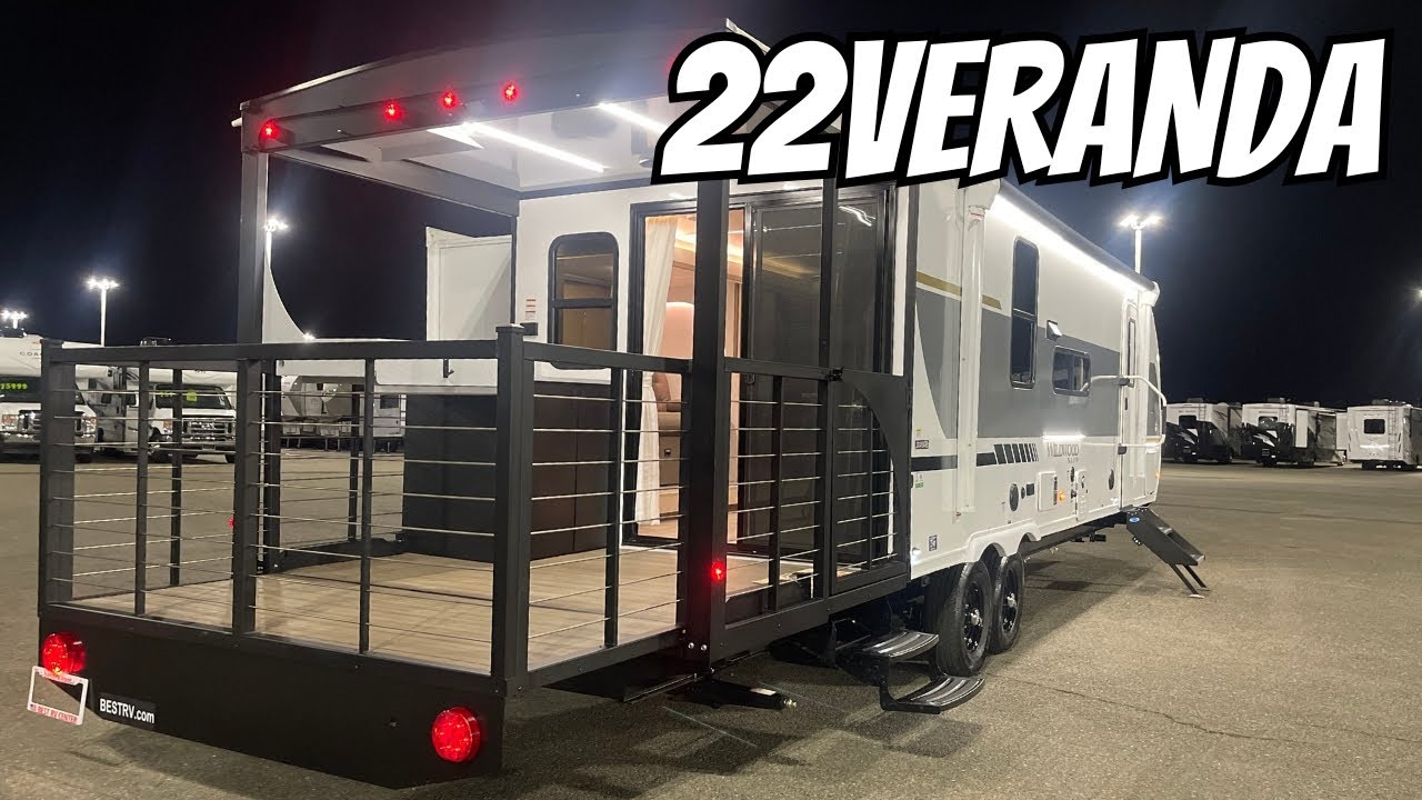 22 Veranda || Luxury Travel Trailer With Patio Kitchen || 2025 Forest River Wildwood Full RV Tour