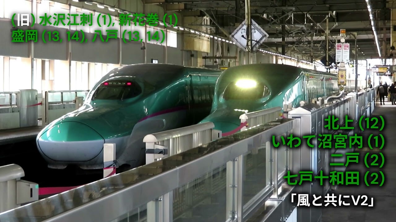 東北新幹線発車メロディー・Tohoku shinkansen stations departure melodies