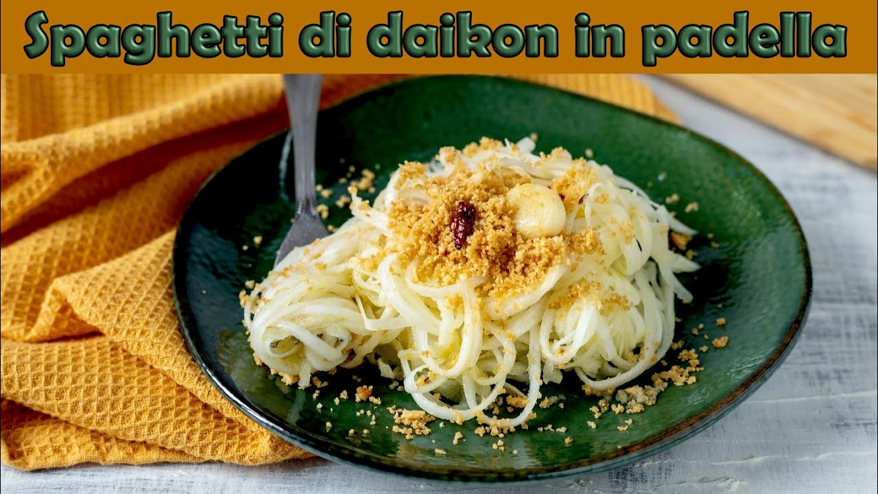 Spaghetti di daikon in padella, ricetta di spaghetti di verdure