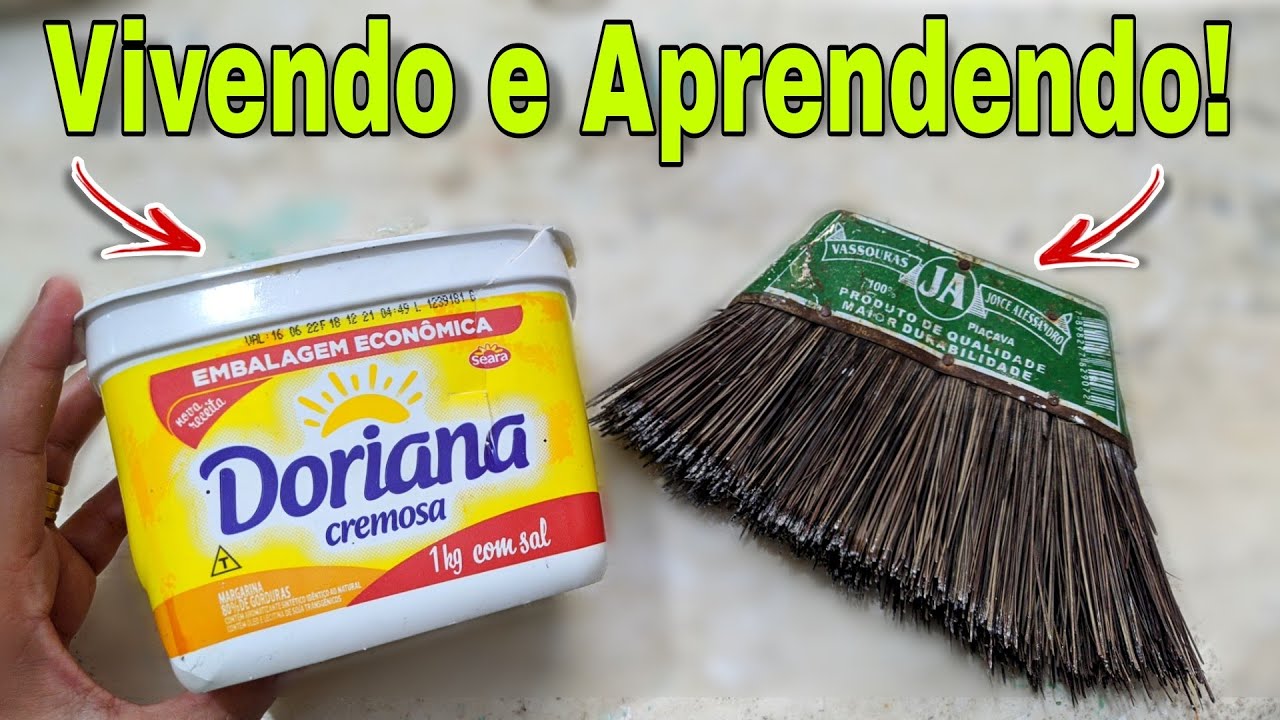 Vassoura Velha + Pote de Margarina - O Resultado é Inacreditável!! 🤯 Corre Pra Fazer!! #viral