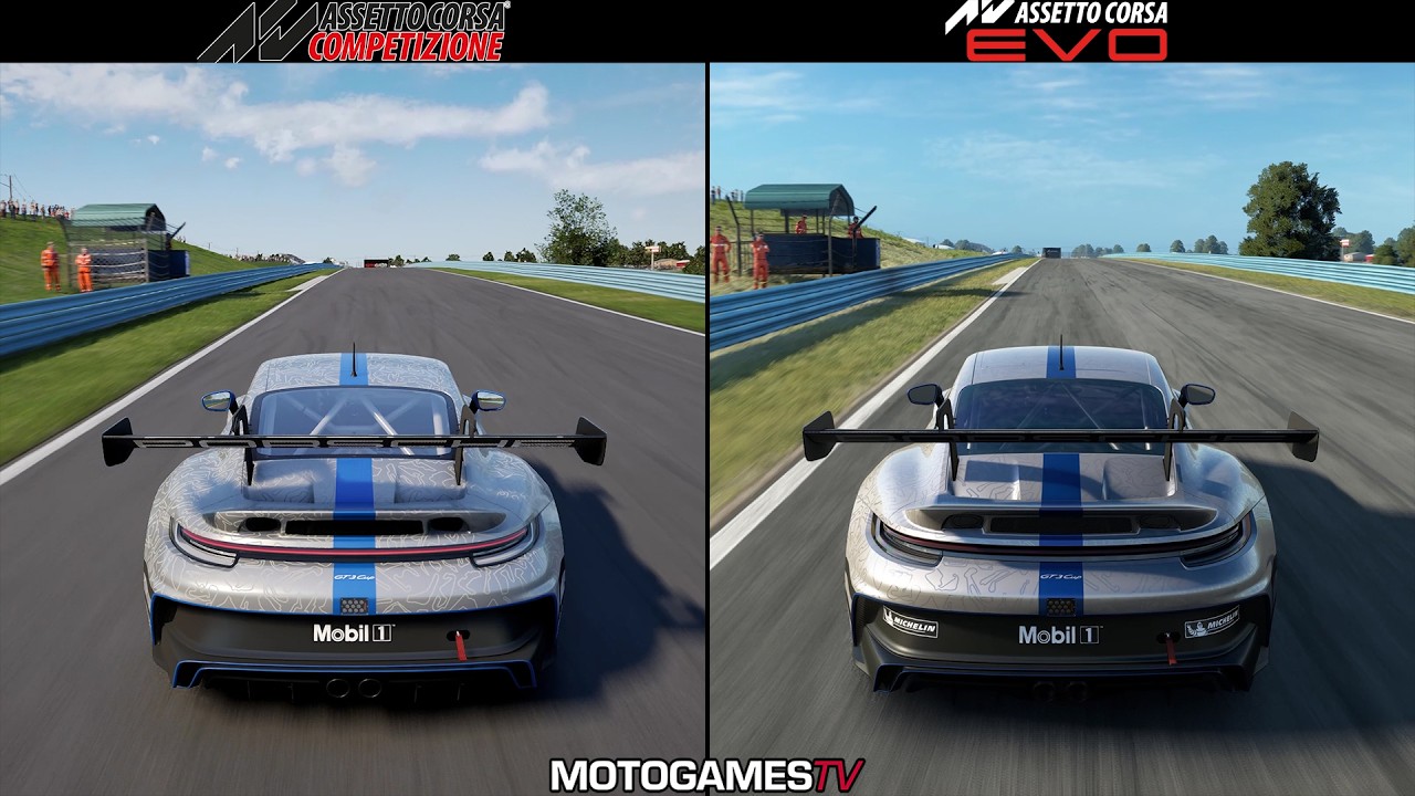 Assetto Corsa Competizione vs Assetto Corsa EVO - Porsche 911 GT3 Cup at Watkins Glen