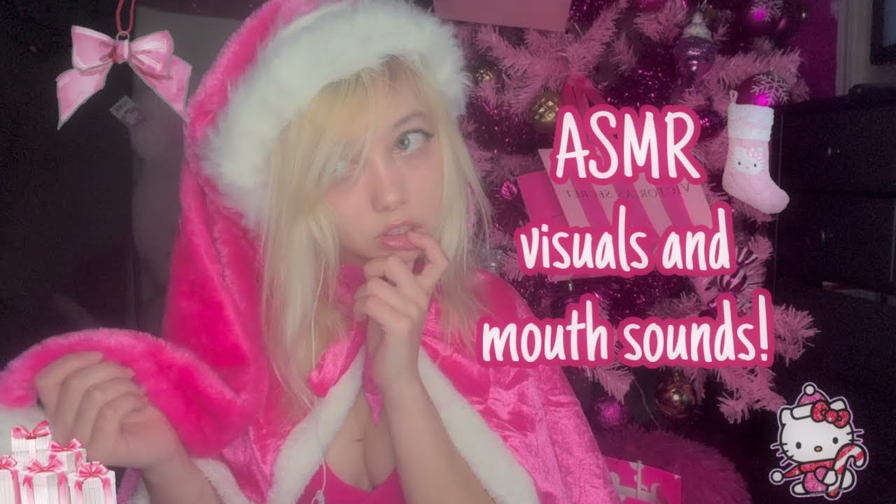 ASMR fast and aggressive hand visuals and mouth sounds!🎄🩷 (with repetition)