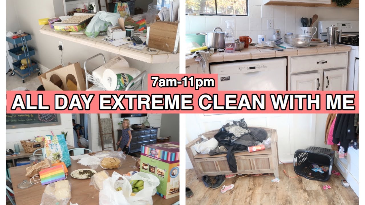 ALL DAY EXTREMELY MESSY CLEAN WITH ME // large family minimalist