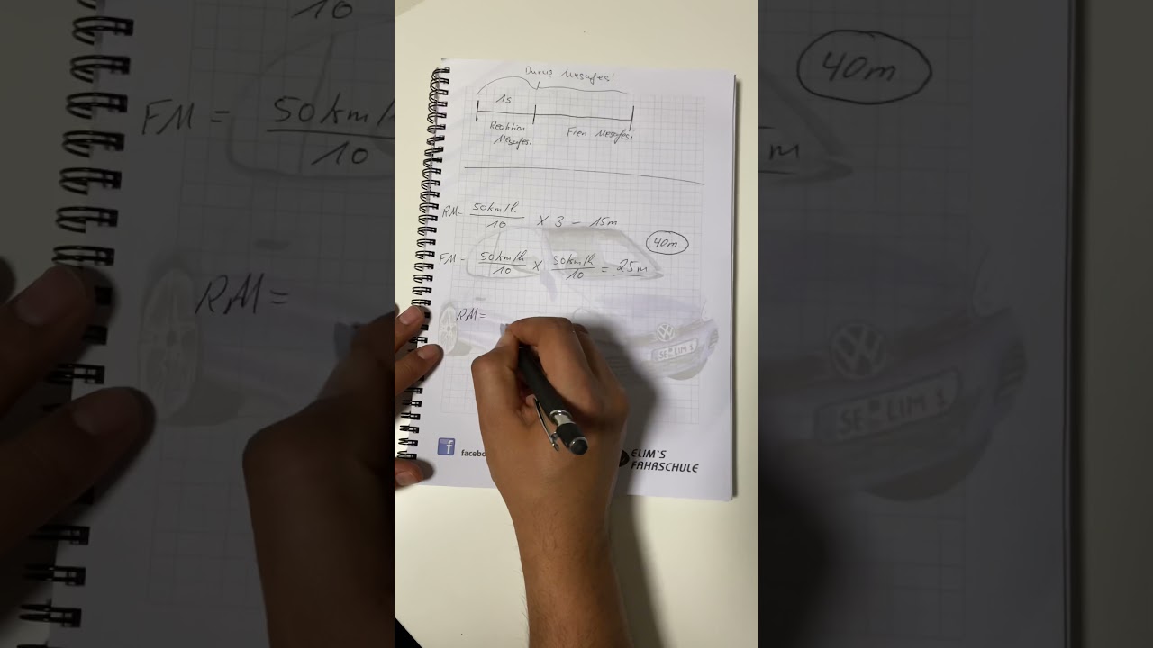 🇹🇷Duruş mesafesi, fren mesafesi ve reaksiyon mesafesi Almanya ehliyet sınavı