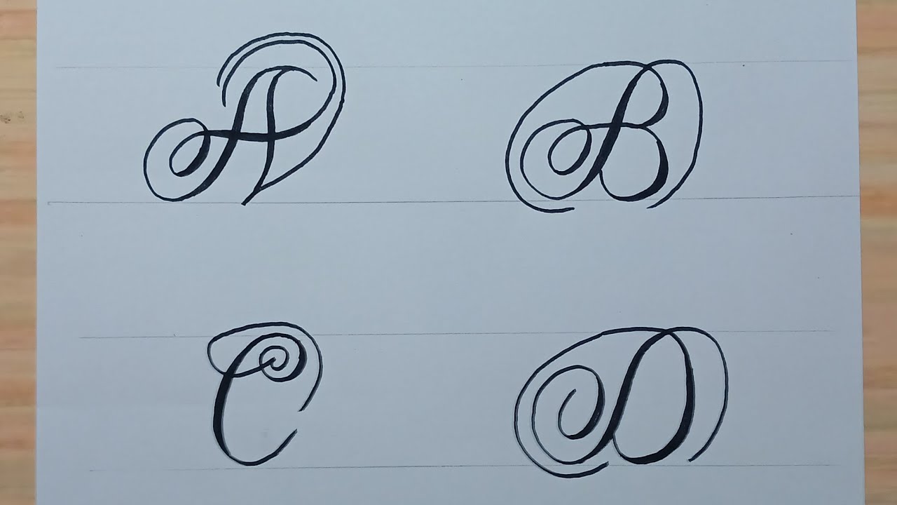 Calligraphy Letter A To Z / How To Write Capital Cursive Easy Art For Beginners
