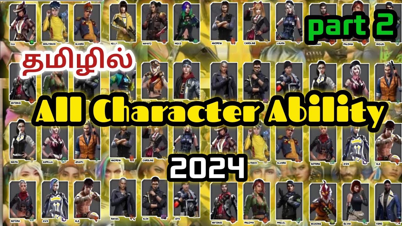 Free Fire All Characters Ability தமிழில் PART-2 | 2024 | #freefiremax  | #freefire