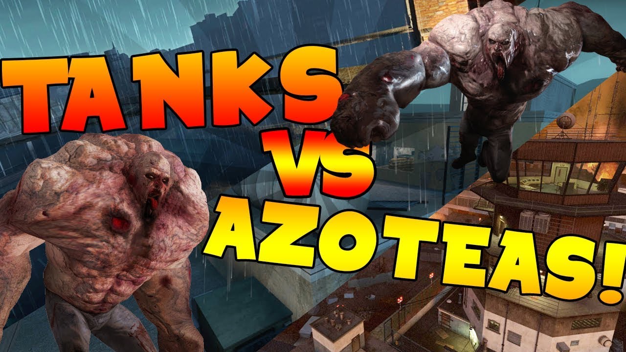 TANKS VS AZOTEAS sin gravedad !!! #RetosEstúpidos en Left 4 dead Mishifu