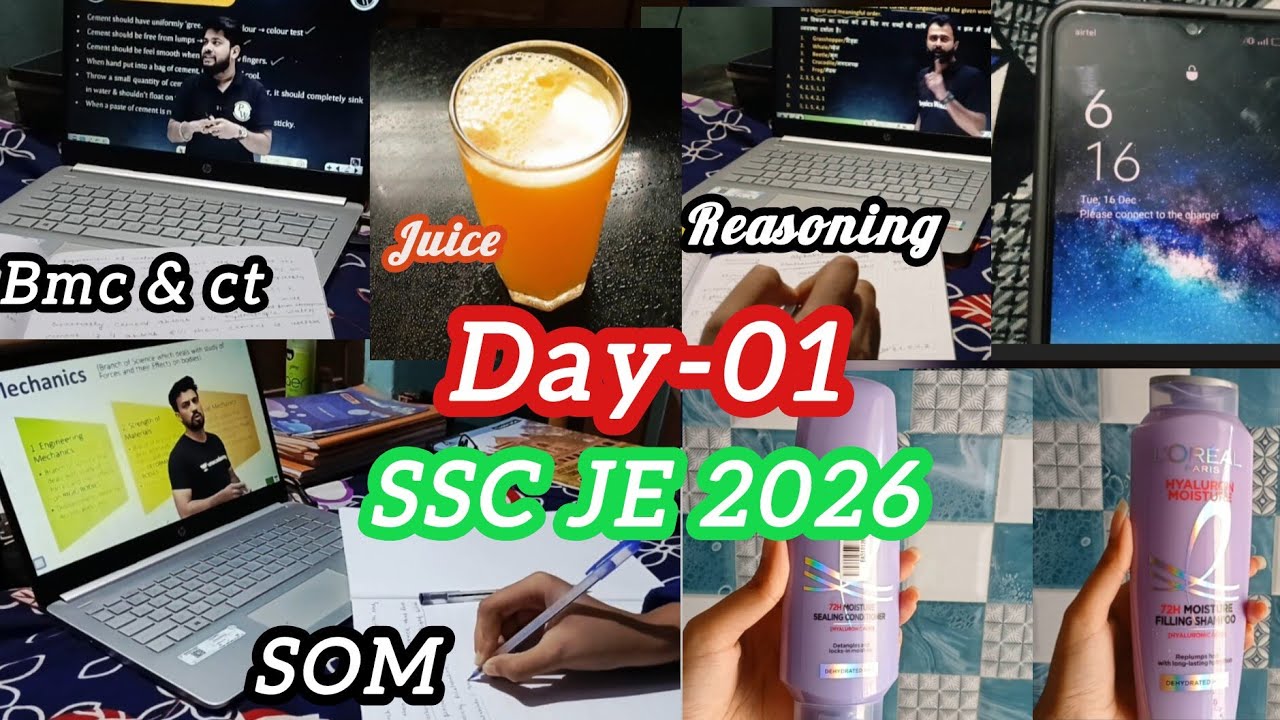 SSC JE 2026 Preparation | Day 1 Study Vlog | New Beginning ✨