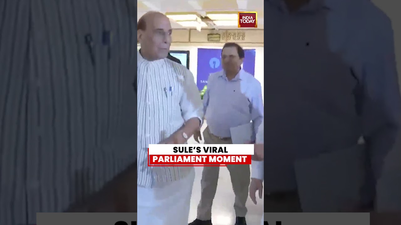 Supriya Sule&rsquo;s Viral Parliament Moment After Touching Rajnath Singh&rsquo;s Feet #bjp #rajnathsingh