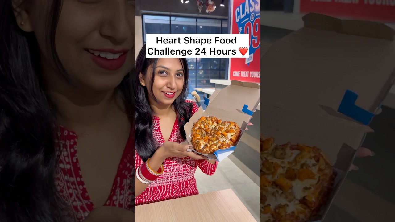 Eating only Heart Shape ❤️ food for 24 Hours 💓 #shorts #heartshapefood #valentinesday