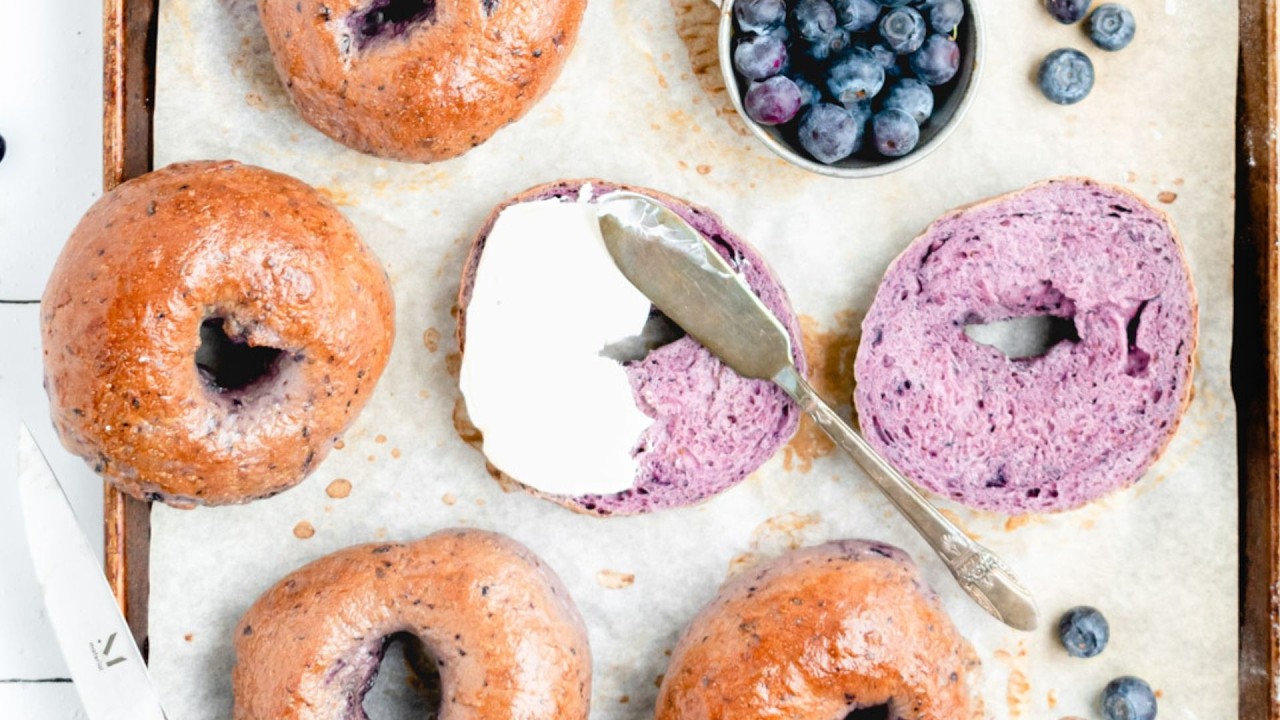 Homemade Blueberry Bagels From Scratch - Chewy & Sweet!