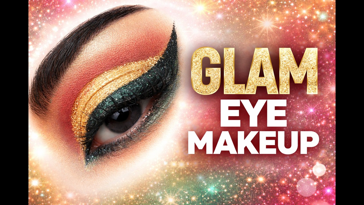 How to do makeup | Makeup for bignners|Easy party makeup tutorial|glittery Glam make up| eye makeup