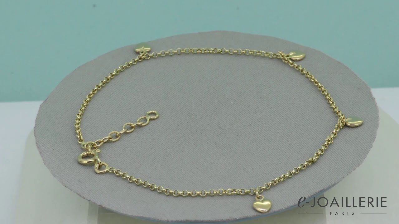 www.e-joaillerie.com &ndash; Chaine de cheville en or jaune 18 carats 