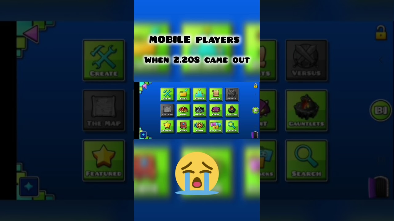 Mobile players when geometry dash 2.208 came out #gaming #gameplay #geometrydash #music