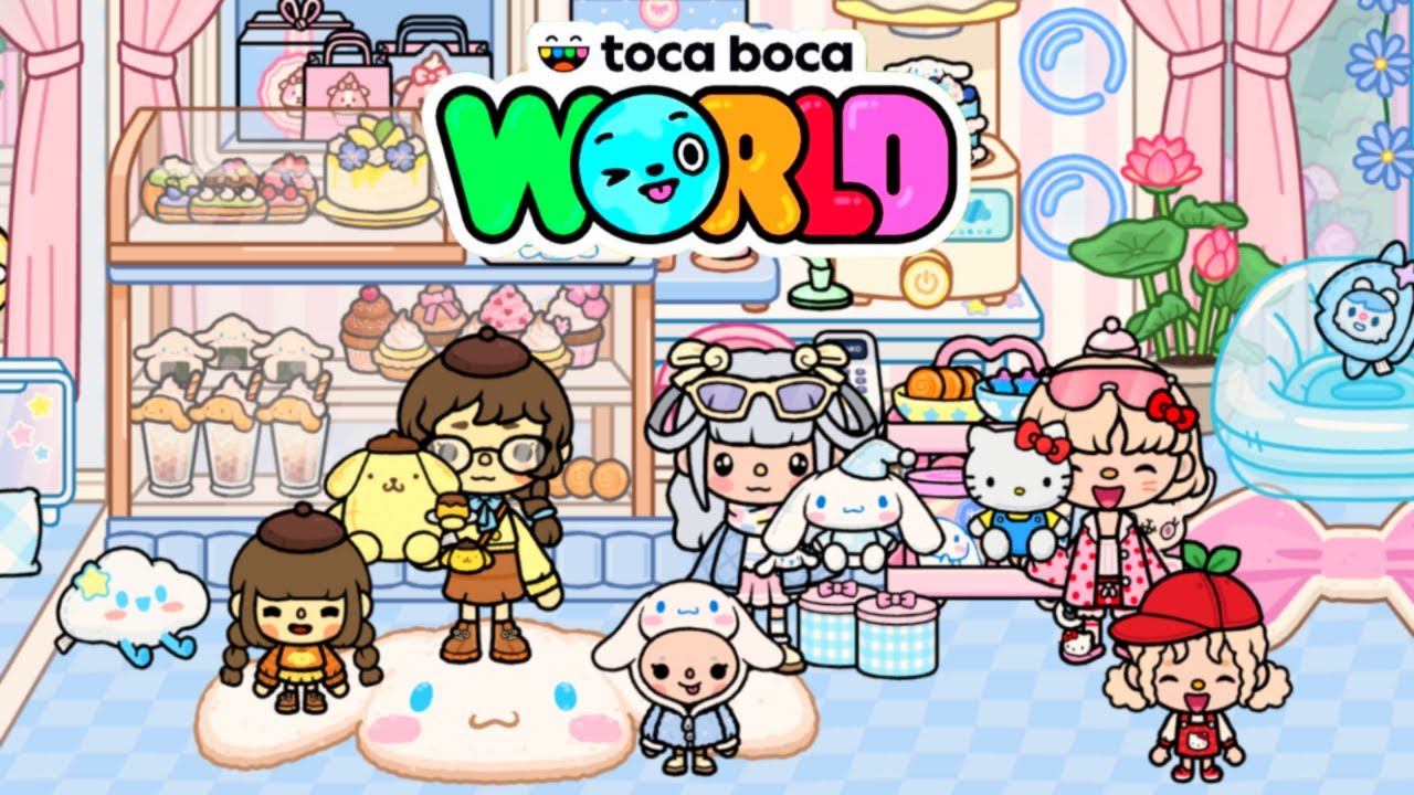 Оформление кафе Cinnamoroll's Sweet Cafe Total Hello Kitty and Friends Toca Boca World