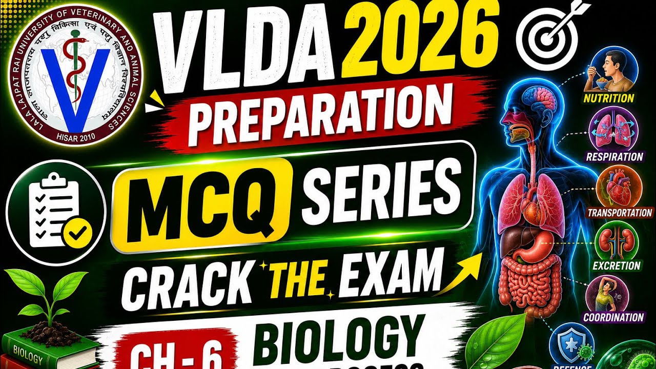 VLDA 2026 Biology MCQ Series | Chapter 6 Life Processes | Important Questions & Answers |