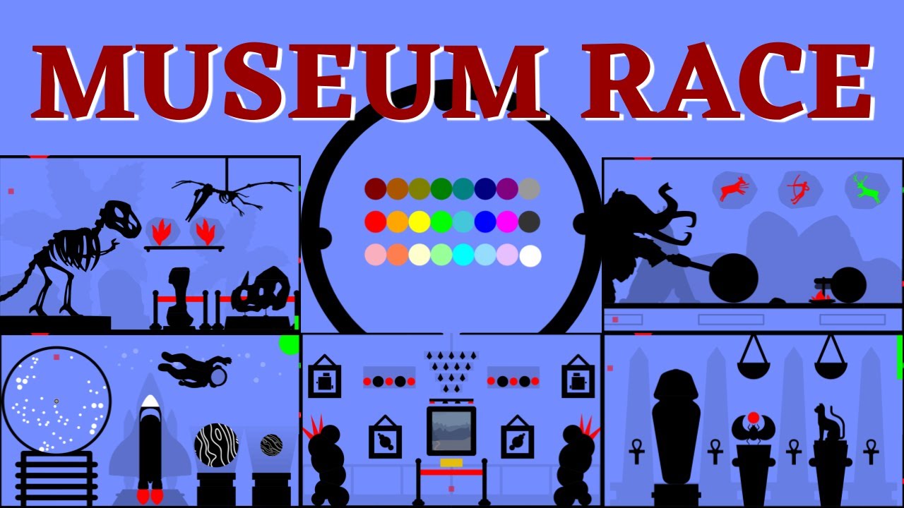 24 Marble Race EP. 46: Museum Race (by Algodoo)