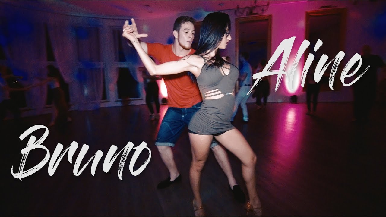 Zouk Dance - Bruno Galhardo & Aline Borges  Bachaturo  Holidays 2017  - Zouk improvisation in party