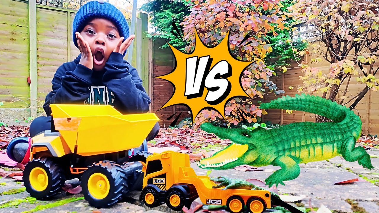 Monster Trucks Race Through the Crocodile Jungle!