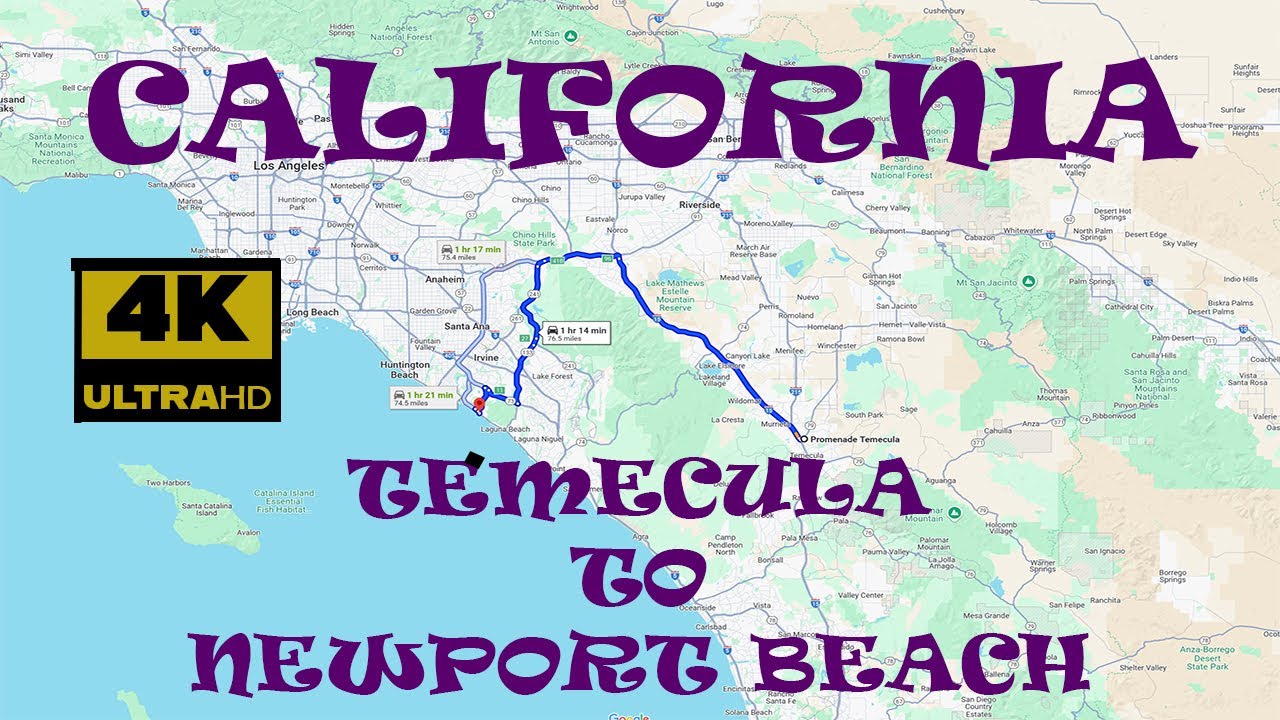 Epic 4K Drive: Temecula to Newport | California | I-15 S, CA-91 W, CA-241 S, CA-261 S, CA-55 S, CA-1