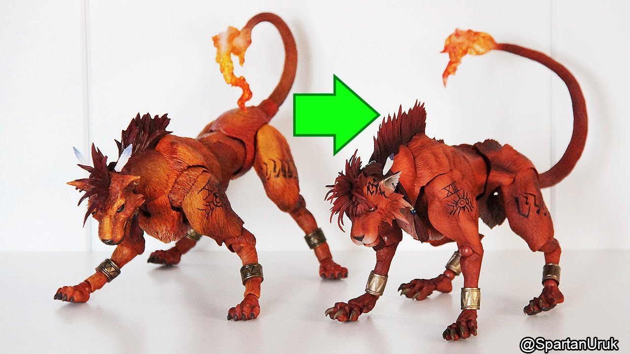 Play Arts Kai Final Fantasy VII Advent Children vs Remake Red XIII Comparison Figure Review