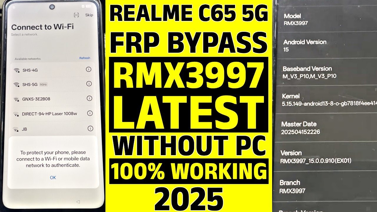 Realme C65 5G RMX3997 FRP Bypass Without PC | Latest FRP Unlock 2025