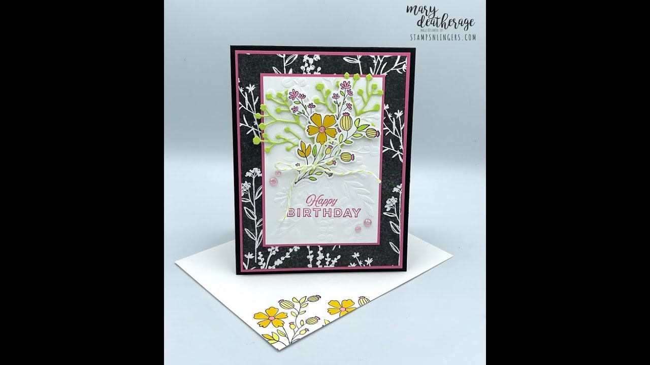 Stampin Up//Celebrate You//Fresh Cut Flowers//Fresh Cut Stems//Perfectly Penciled DSP//Birthday Card