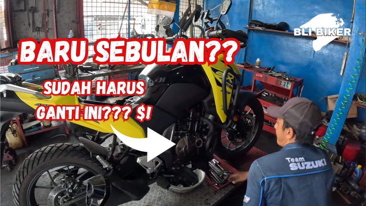 VSTROM 250 SX service pertama! Pemakain sebulan !
