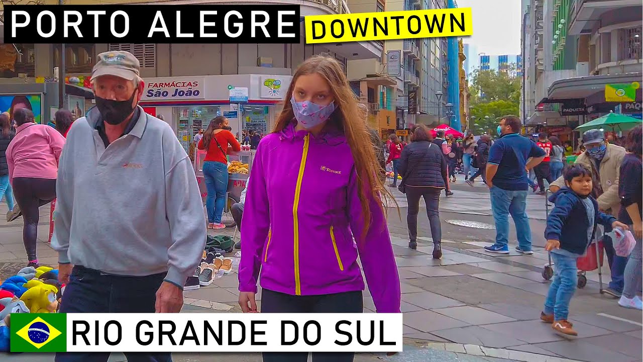 Центр города Порту-Алегри 🇧🇷 Риу-Гранди-ду-Сул, Южная Бразилия |【4K】2021