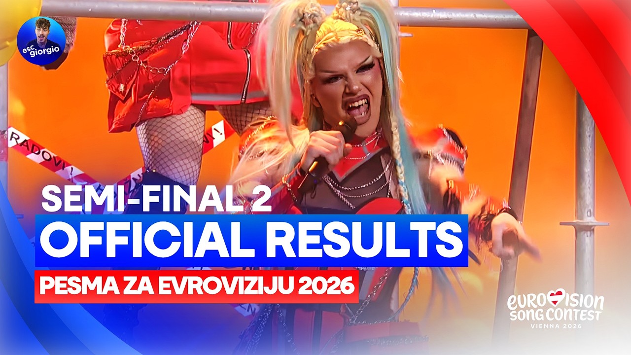 🇷🇸 Pesma za Evroviziju 2026: Semi-final 2: Official Results