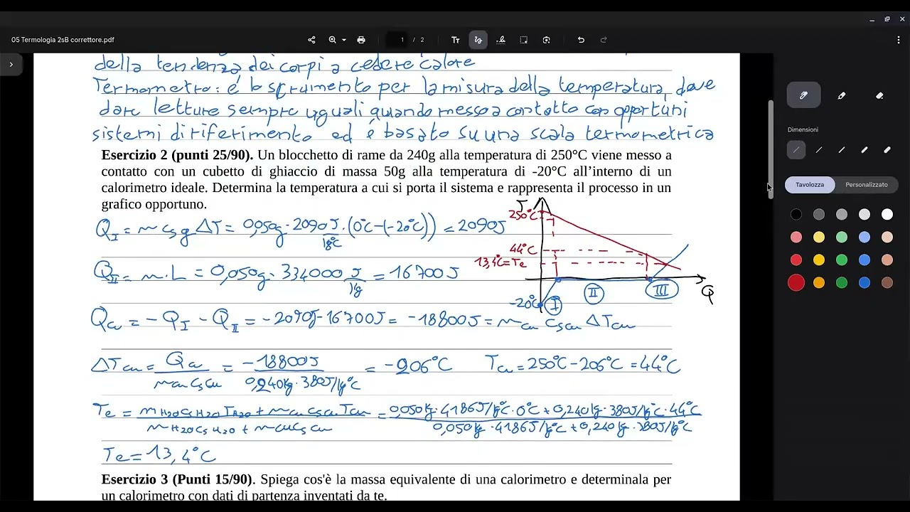 Verifica termologia e calorimetria