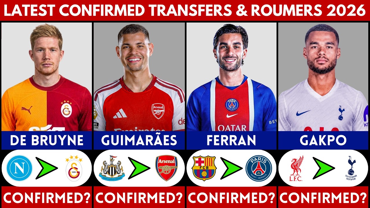 🚨 LATEST CONFIRMED TRANSFER NEWS AND RUMOURS 2026 | GUIMARAES, DE BRUYNE, FERRAN, GAKPO.........