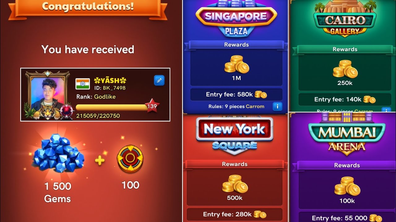 🔥 Mumbai To Singapore Table Gameplay 🔥 Carrom Pool Gaming Yash 💀🔥