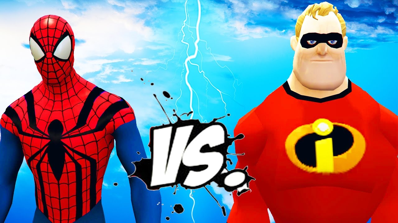 Spiderman vs Mr. Incredible (The Incredibles)