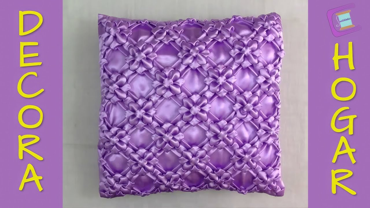 💜Cojín Drapeado Flor de Tailandia (Versión 1)💜Smocking Cushion-Cushion Cover-Almofada Capitone