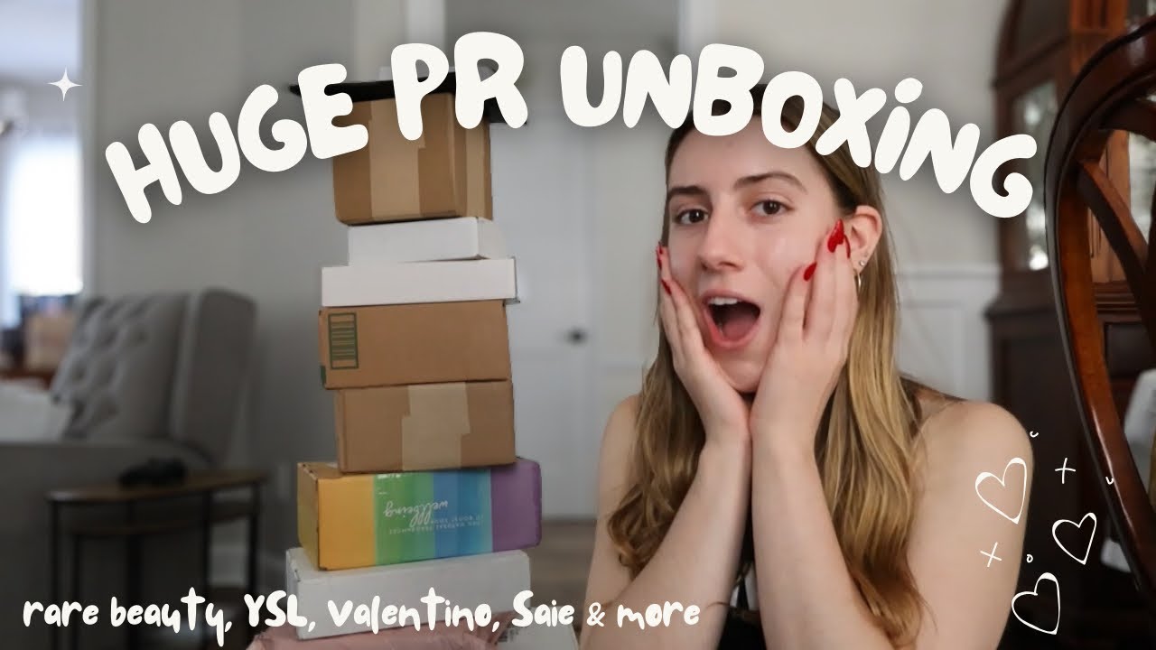 РАСПАКОВКА ОГРОМНОГО PR-ПАКЕТА ✨Rare Beauty, Valentino, Saie Beauty, One Size, YSL и другие!