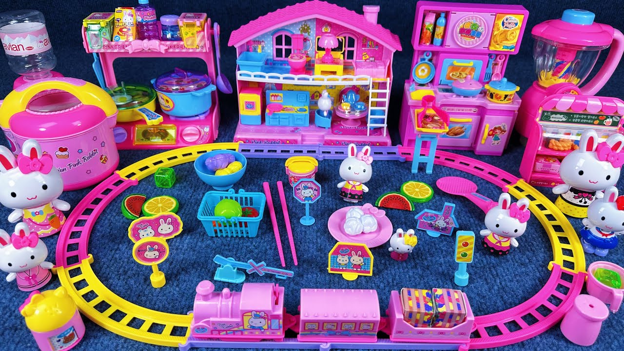 12 Mins Satisfying ASMR | Cute Pink Rabbit Train Play Set Unboxing & Test Review