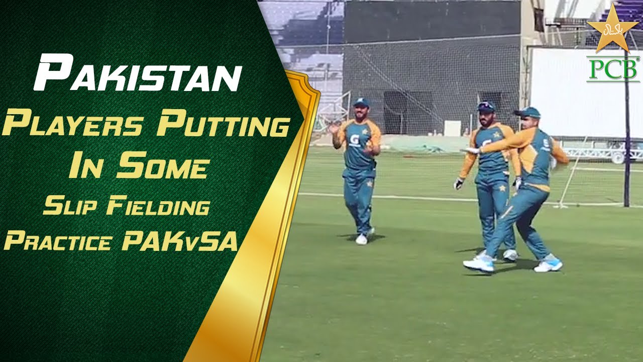 Pakistan Players Putting In Some Slip Fielding Practice #PAKvSA | PCB | MA2T