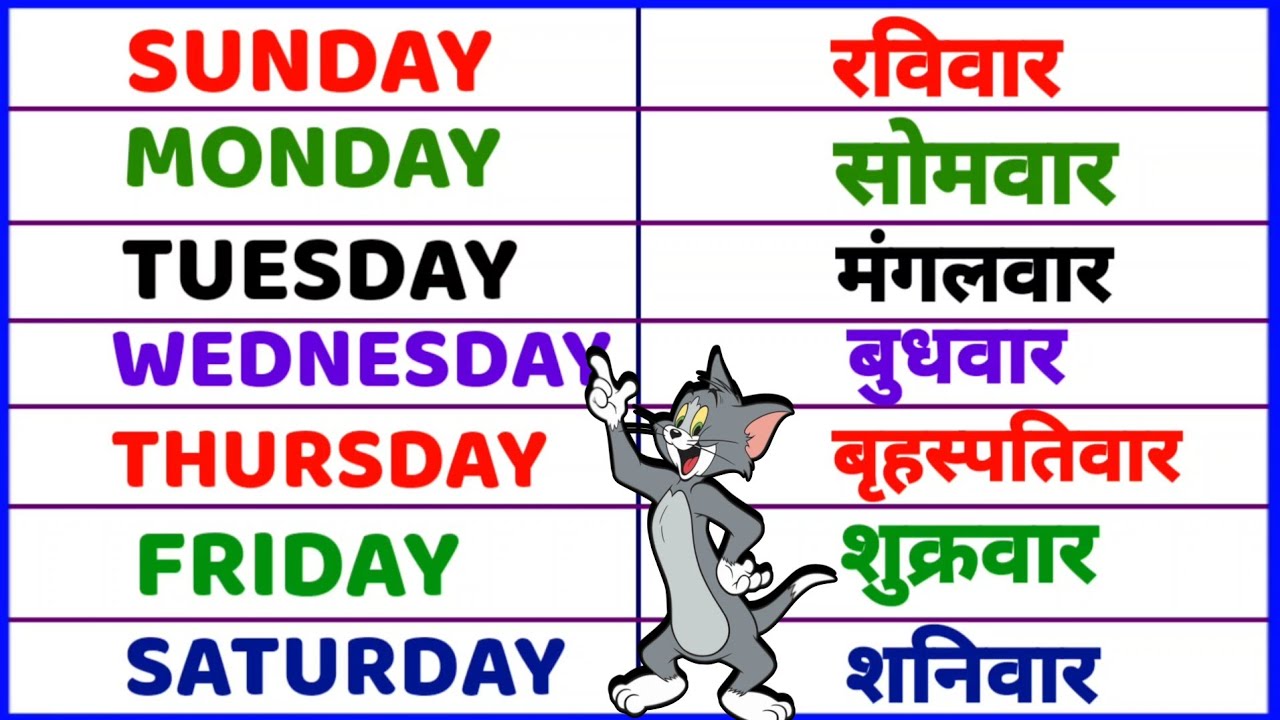 👉 Sunday Monday -  बच्चे को सिखाए 7 दिनों के नाम आसानी से 👉 Week Name 