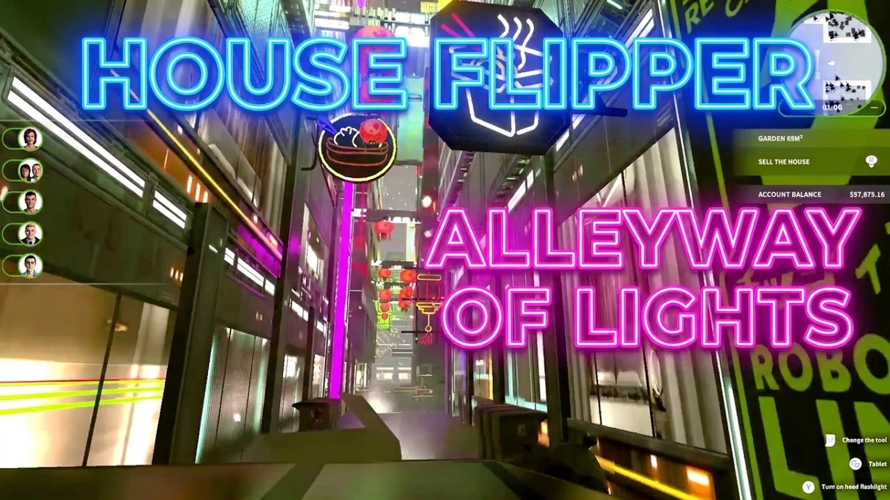 House Flipper- Alleyway of lights [Cyberpunk DLC]