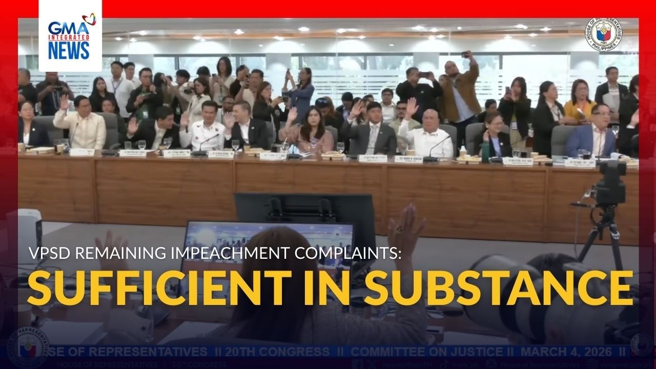 House justice panel finds remaining impeachment complaints vs VPSD... | GMA Integrated News