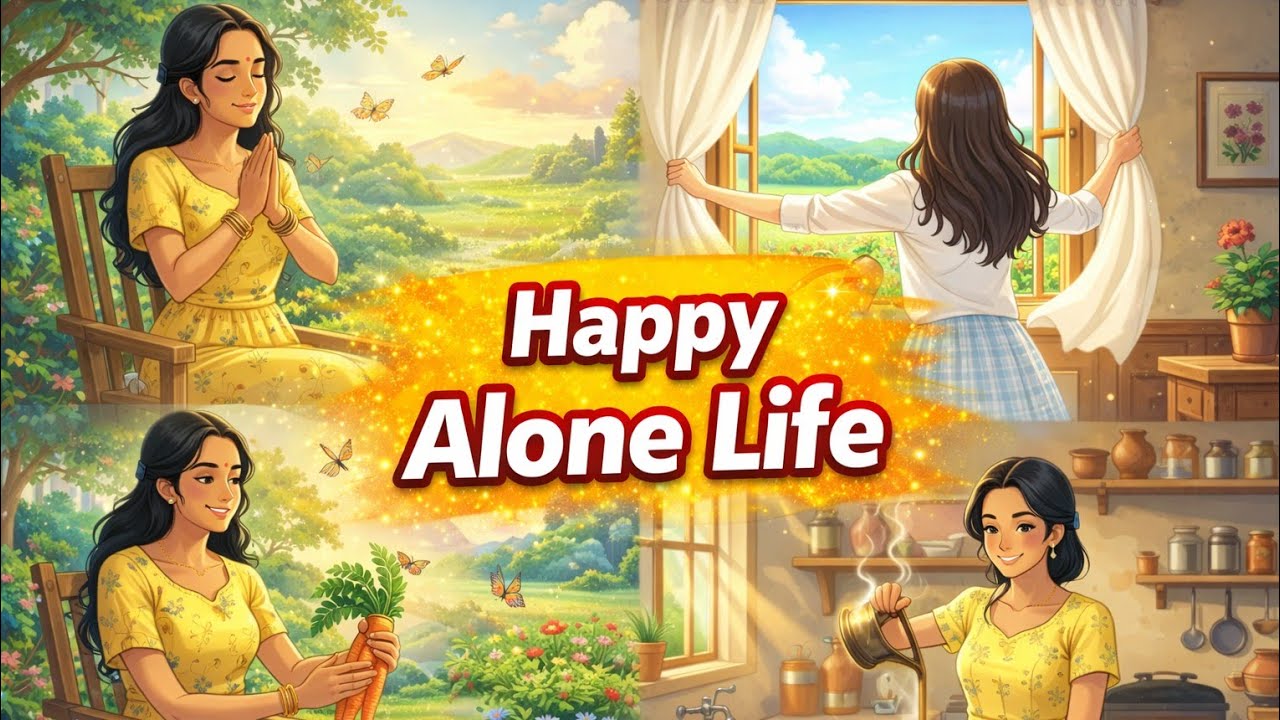 Enjoy your alone life ( peaceful life 💓) Ghibli style cartoon ✨ #viral #ghibli #story #alone 