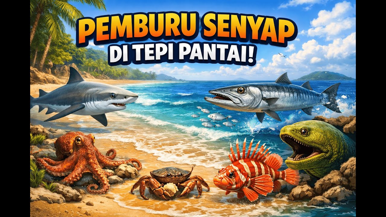 “Pantai yang Terlihat Tenang, Ternyata Menyimpan Pemburu Alami Laut” ⭐️