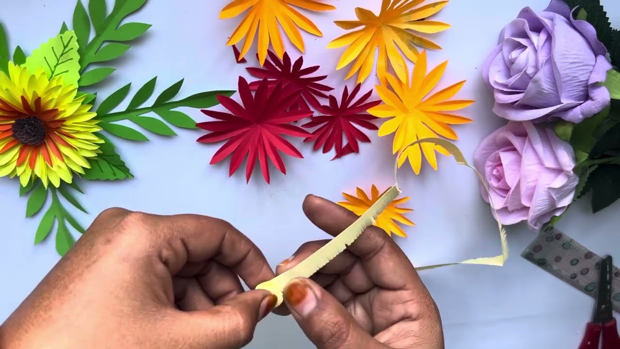 Diy beautiful sunflower paper craft idea | easy flowers crafting 