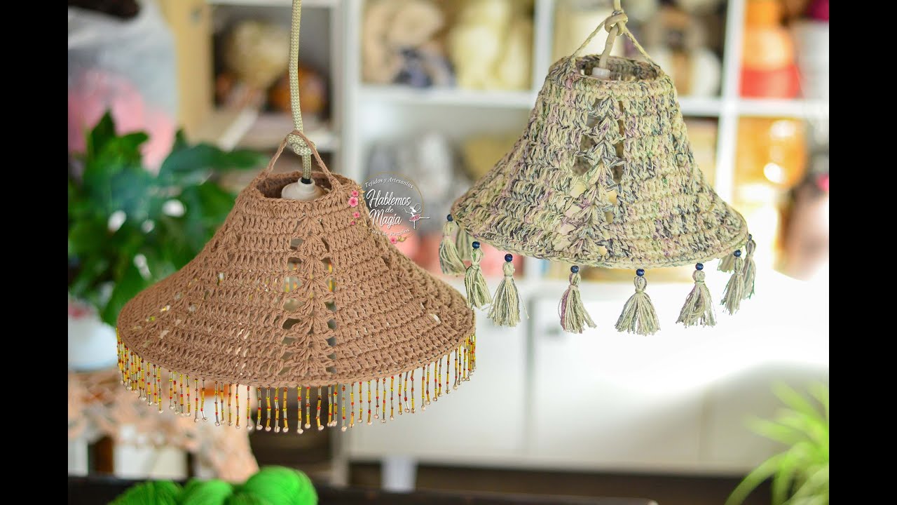 Lampara campana con mostacillas ( Paso a paso en crochet )